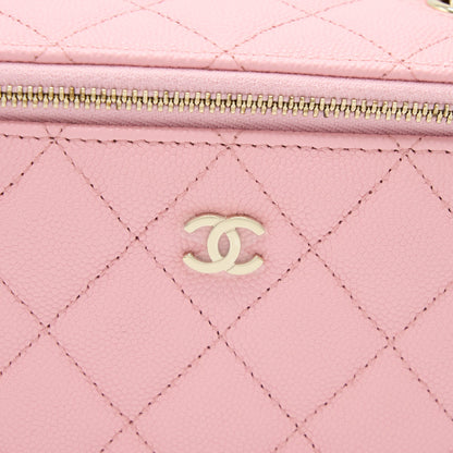 Chanel Long Vanity With Chain Caviar Pink L