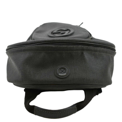 GUCCI Interlocking G Coated Canvas Backpack Black 223705