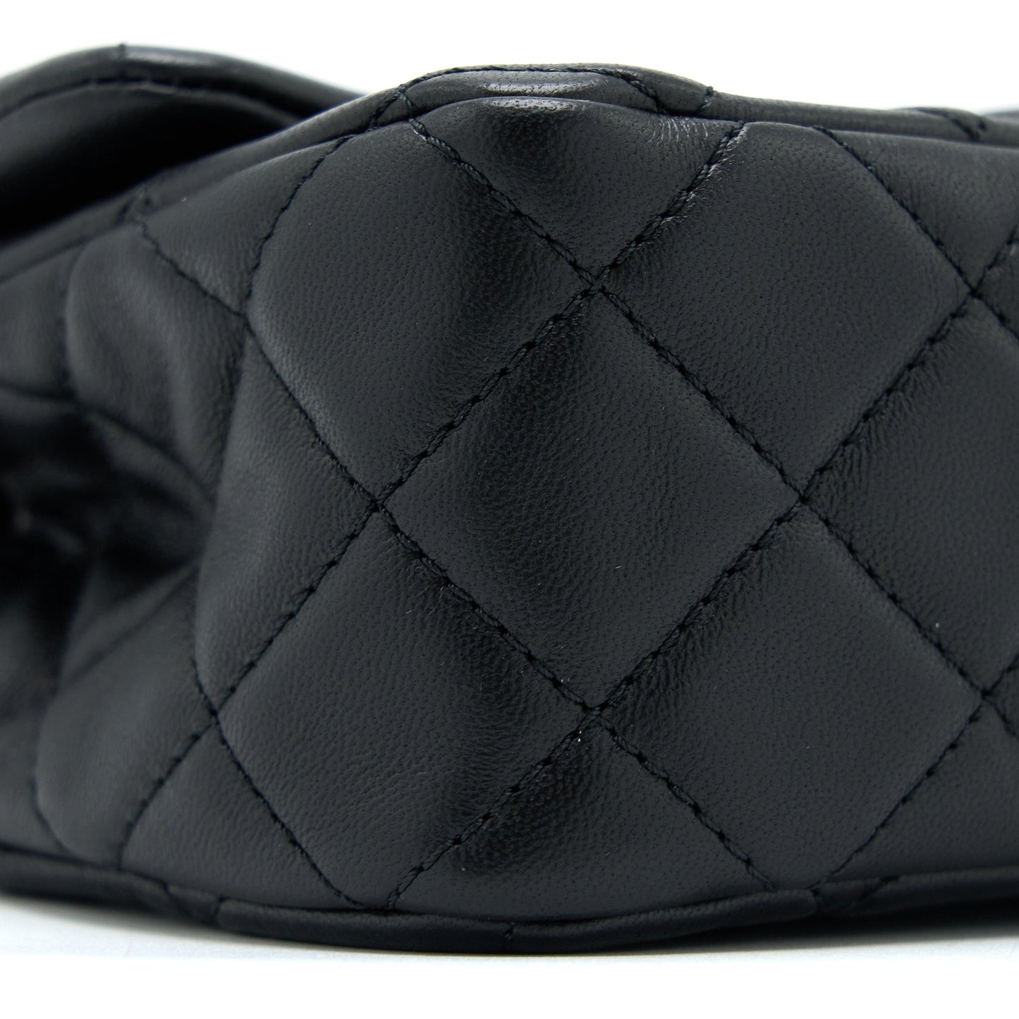 Chanel Pearl Crush Mini Rectangular Lambskin Black Brushed  (Microchip)