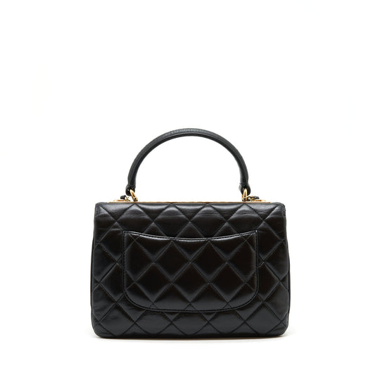 Chanel Small Trendy CC Flap Bag With Top Handle Lambskin Black L