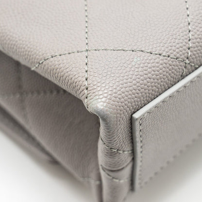 Chanel Mini Quilted Flap Bag With Chain Handle Caviar Grey  (microchip)