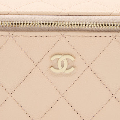 Chanel Long Vanity With Chain Caviar Beige L