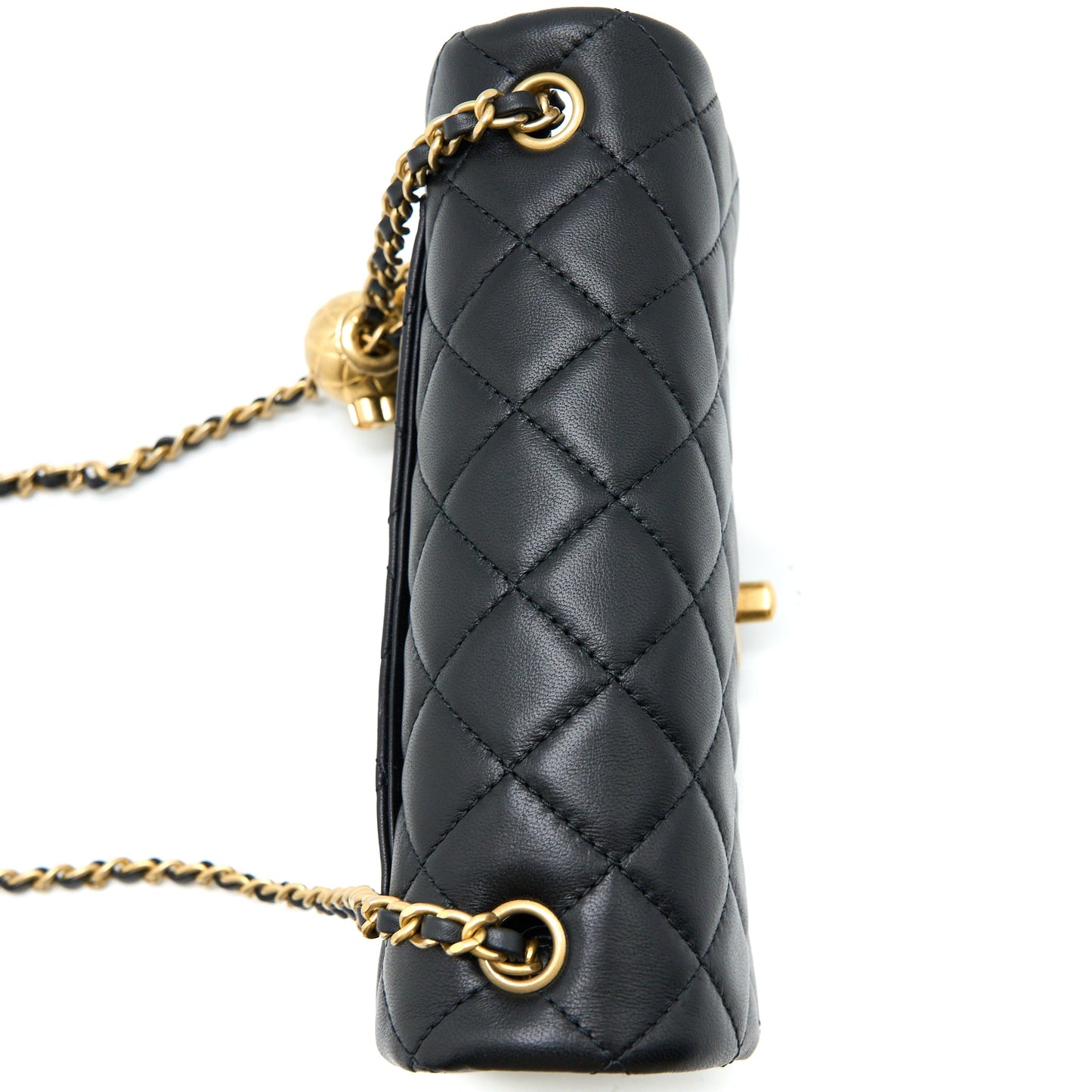Chanel Pearl Crush Mini Rectangular Lambskin Black Brushed  (Microchip)