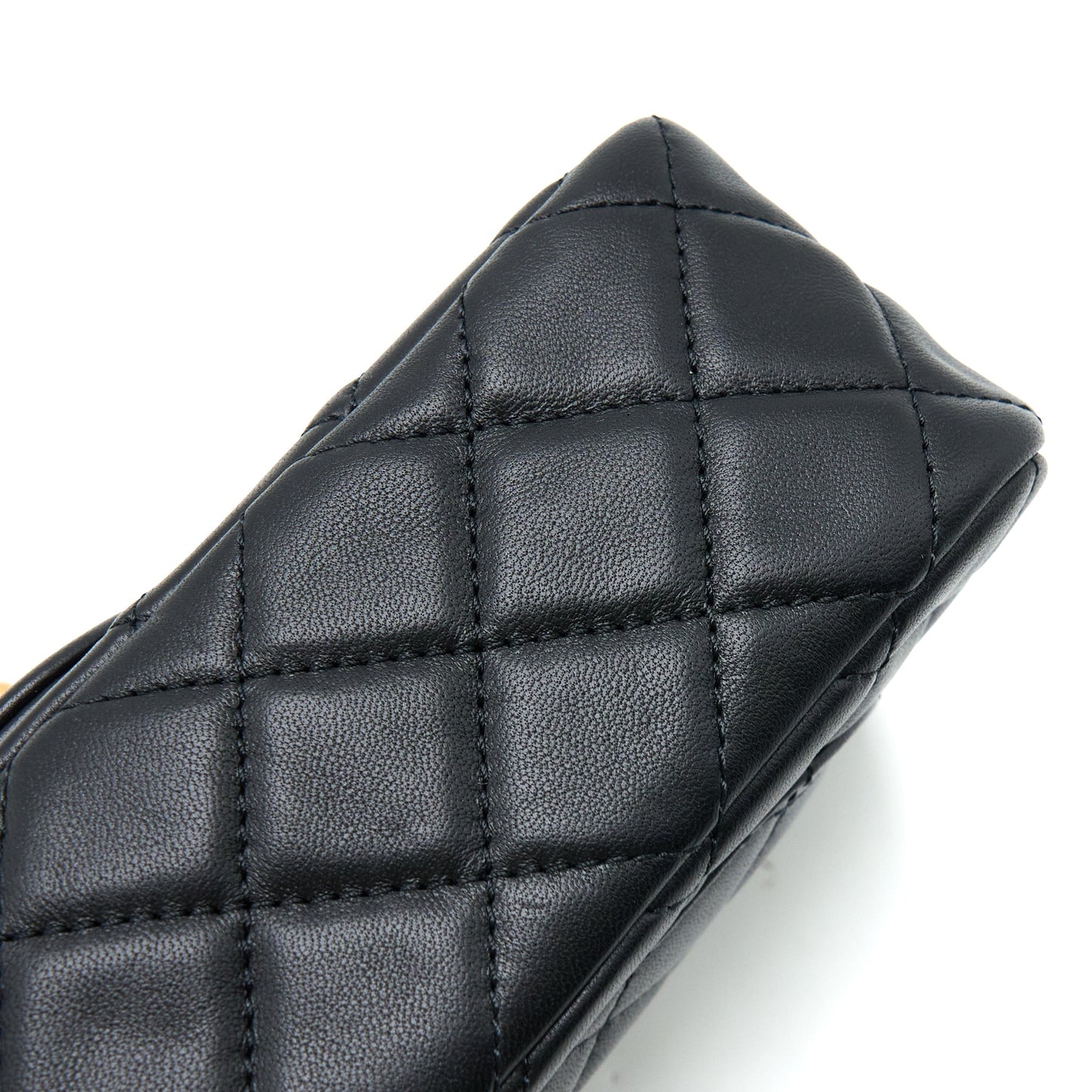 Chanel Pearl Crush Mini Rectangular Lambskin Black Brushed  (Microchip)