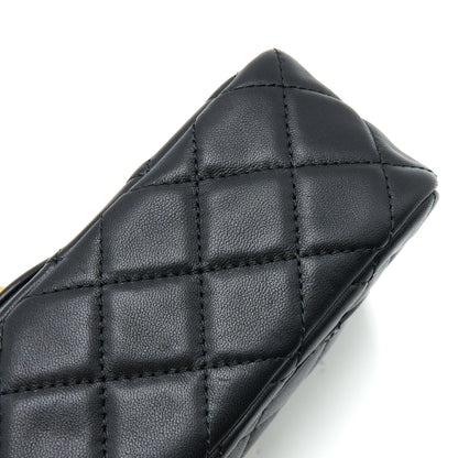 Chanel Pearl Crush Mini Rectangular Lambskin Black Brushed  (Microchip)