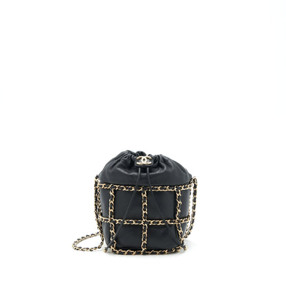 Chanel 21C Bucket Chains Lambskin Black L