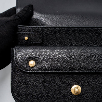 Chanel Messenger Bag Caviar Black Brushed  (Microchip)
