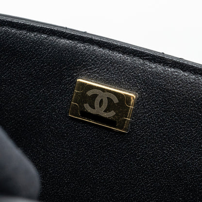 Chanel 22P Lion Charm Top Handle Mini Rectangular Flap Bag Lambskin Black L (microchip)