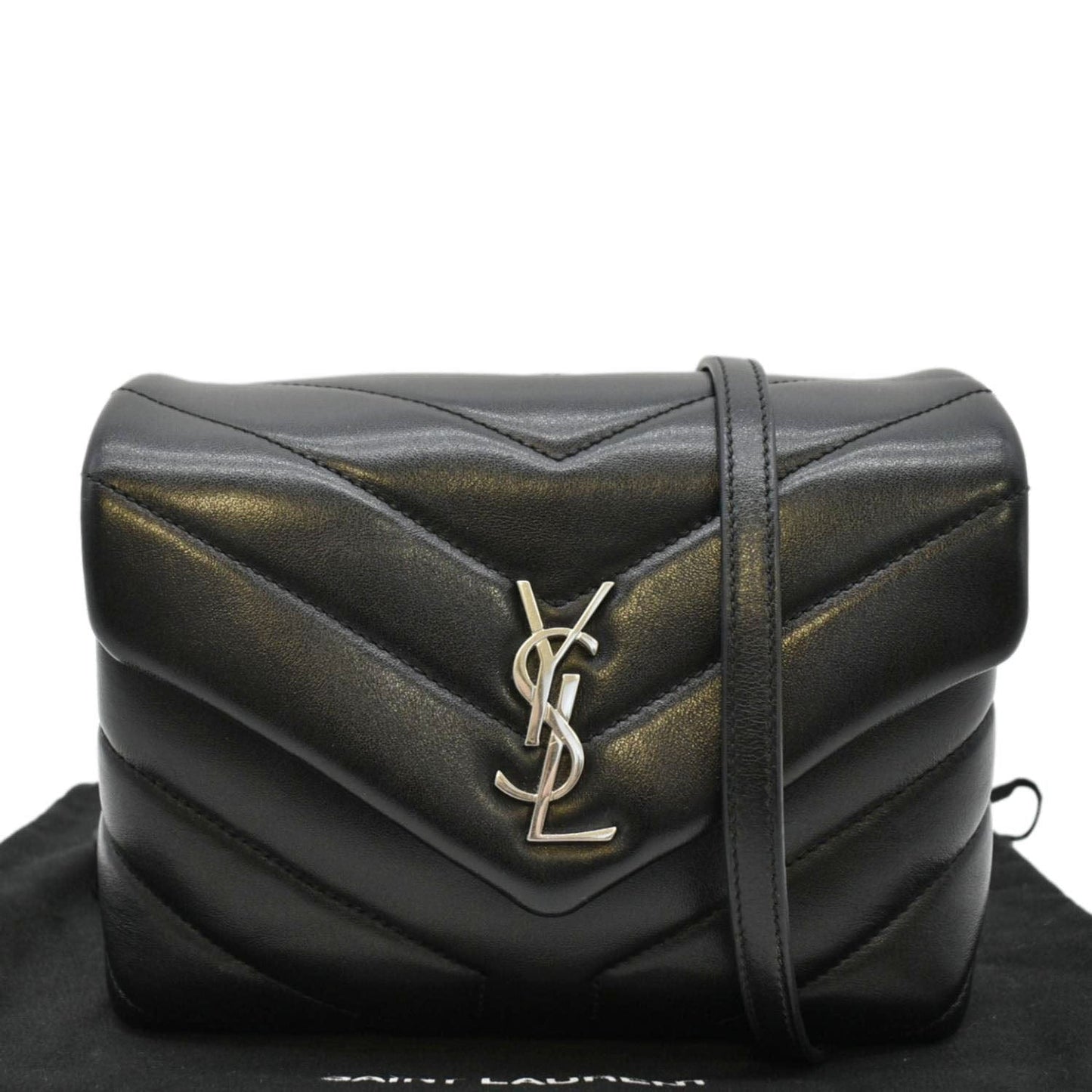 YVES SAINT LAURENT Loulou Toy Matelasse Leather Shoulder Bag Black