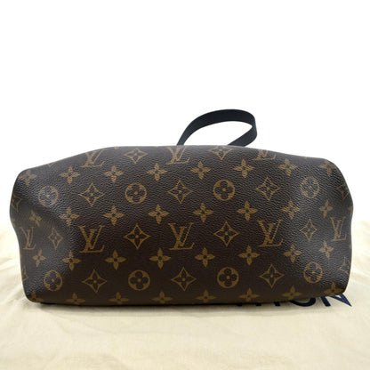 LOUIS VUITTON Flower Zipped MM Monogram Canvas Tote Bag Noir