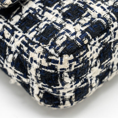 Chanel Mini Flap Bag with Detailed Chain Tweed Black/White L (Microchip)