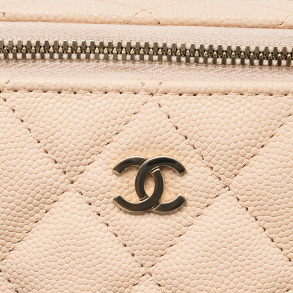 Chanel Mini Vanity Case Caviar Light Beige L