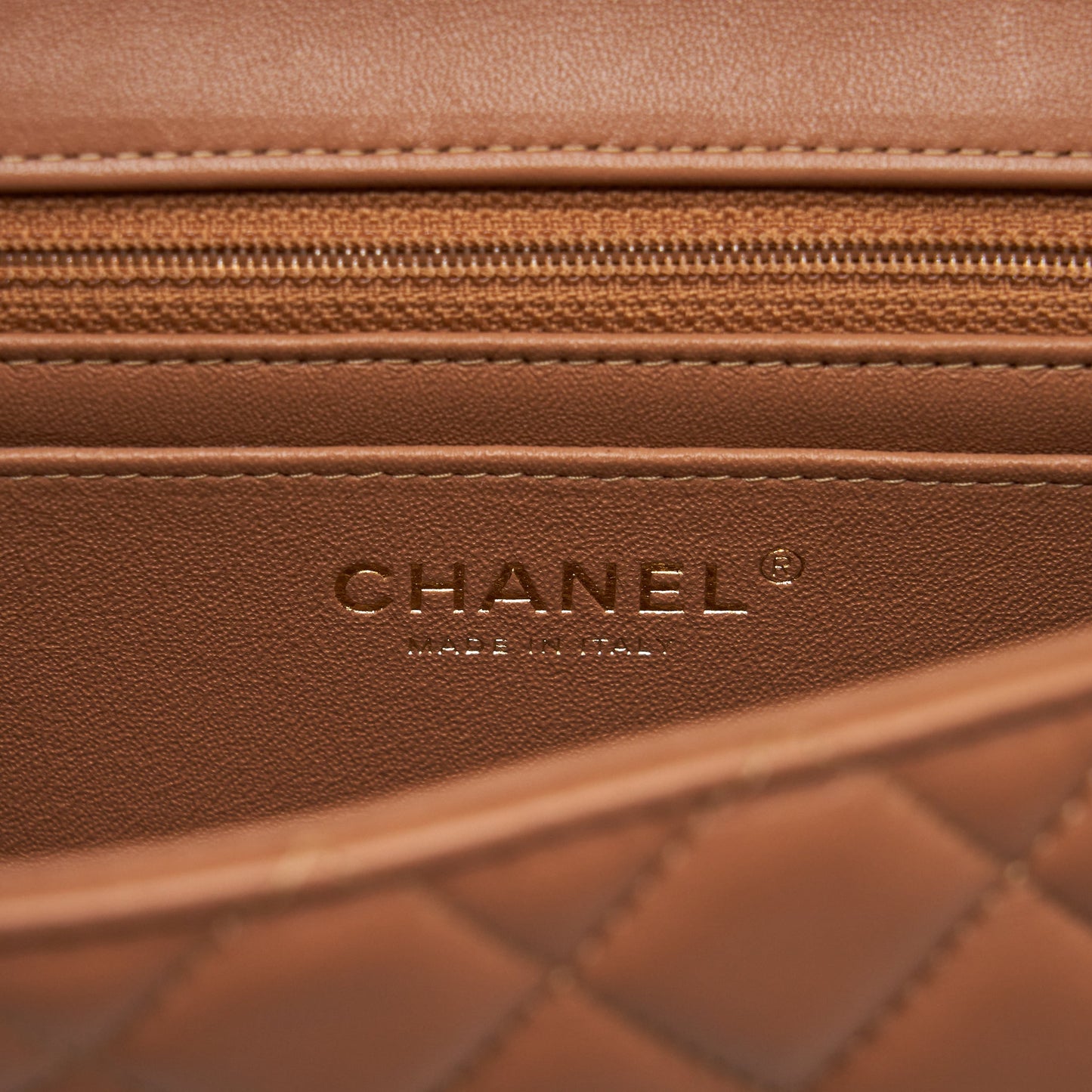 Chanel Mini Rectangular Flap Bag Lambskin Caramel L