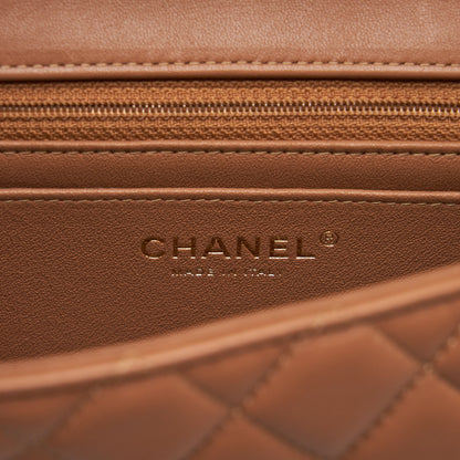 Chanel Mini Rectangular Flap Bag Lambskin Caramel L