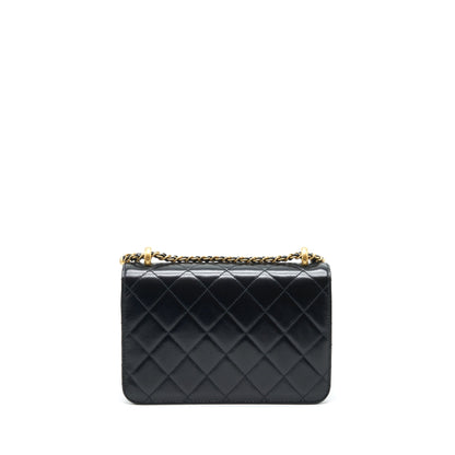 Chanel 21A Gold Crush Flap Bag Calfskin Black