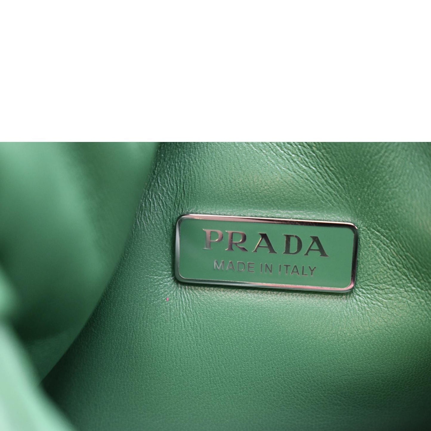 PRADA Small Padded Soft Leather Shoulder Bag Dark Green