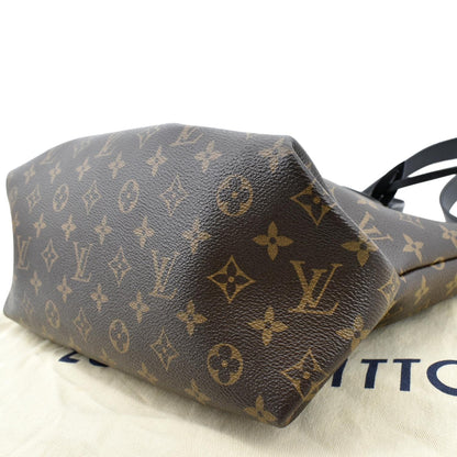 LOUIS VUITTON Flower Zipped MM Monogram Canvas Tote Bag Noir