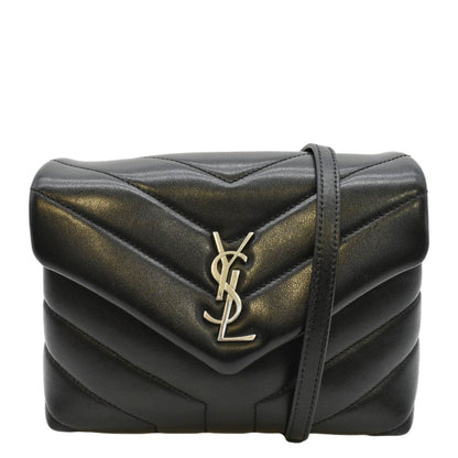 YVES SAINT LAURENT Loulou Toy Matelasse Leather Shoulder Bag Black
