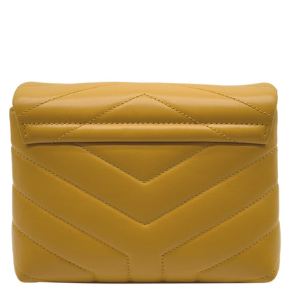 YVES SAINT LAURENT Mini Loulou Leather Crossbody Bag Yellow