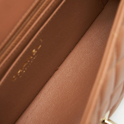 Chanel Mini Rectangular Flap Bag Lambskin Caramel L