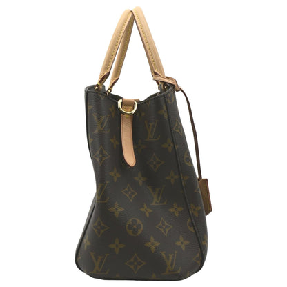 LOUIS VUITTON Montaigne MM Monogram Canvas Shoulder Bag Brown