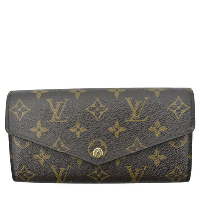 LOUIS VUITTON Sarah Monogram Canvas Wallet Brown