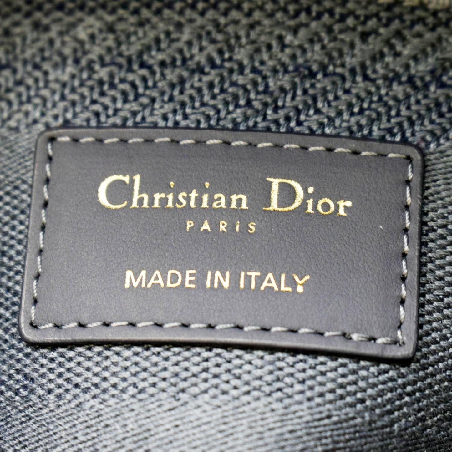 CHRISTIAN DIOR Lady D-Lite Embroidered Canvas Crossbody Bag Denim Blue