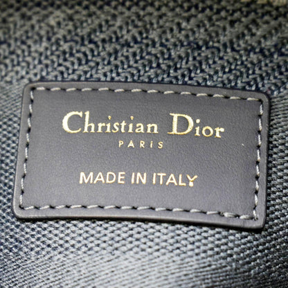 CHRISTIAN DIOR Lady D-Lite Embroidered Canvas Crossbody Bag Denim Blue