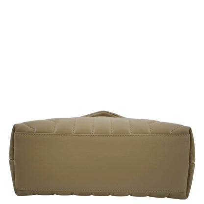 YVES SAINT LAURENT Small Loulou Quilted Leather Crossbody Bag Dark Beige