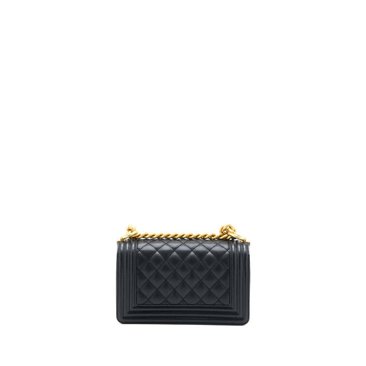 Chanel Small Boy Caviar Black Brushed  (Microchip)
