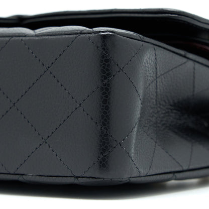 Chanel Medium Classic Double Flap Bag Caviar Black  (Microchip)