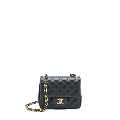 Chanel Mini Square Flap Bag Lambskin Black L