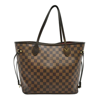 LOUIS VUITTON Neverfull MM Damier Ebene Tote Bag Brown