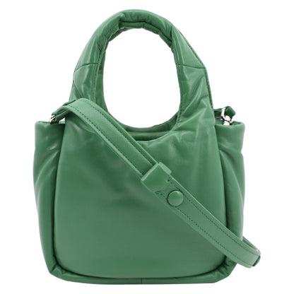 PRADA Small Padded Soft Leather Shoulder Bag Dark Green