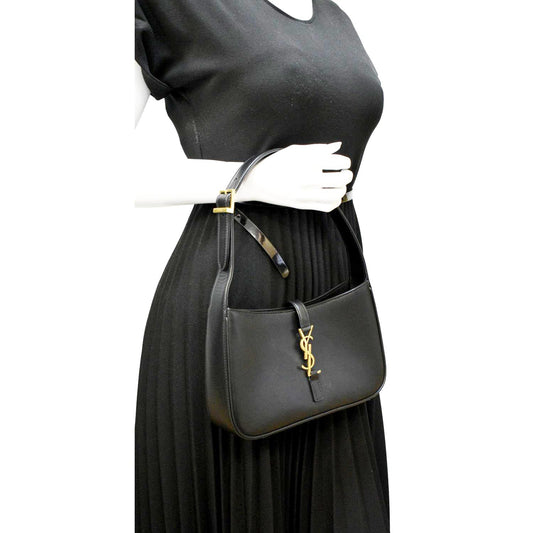 YVES SAINT LAURENT Le 5 A 7 Leather Satchel Bag Black