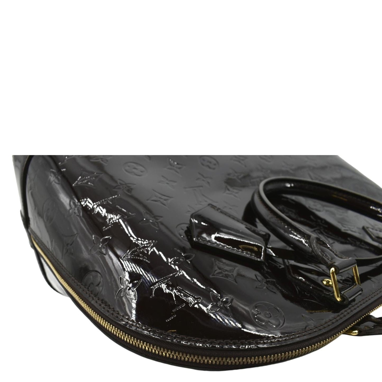 LOUIS VUITTON Alma GM Monogram Vernis Leather Satchel Bag Amarante