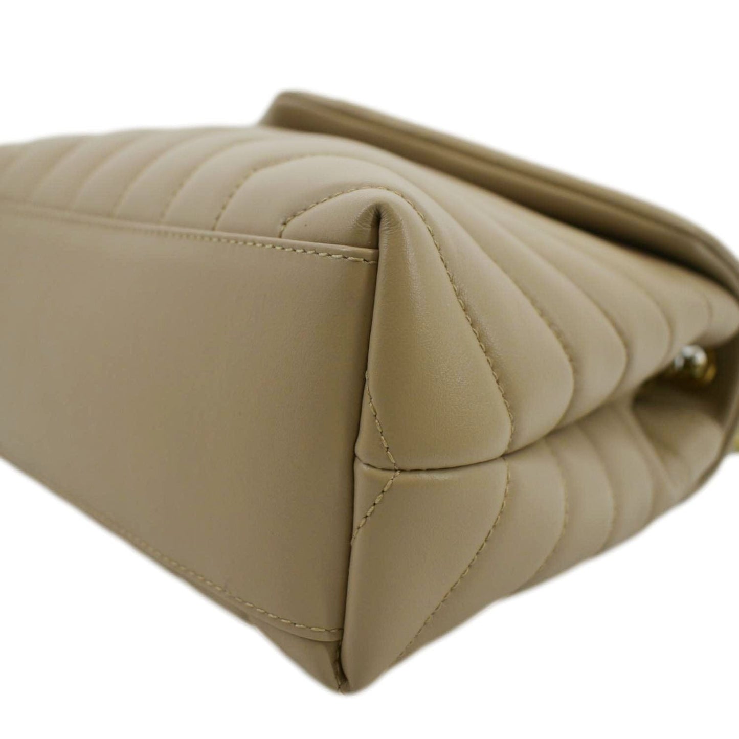 YVES SAINT LAURENT Small Loulou Quilted Leather Crossbody Bag Dark Beige