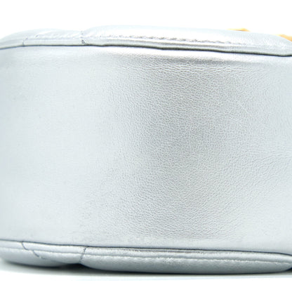 Chanel 19 Round Clutch With Chain Goatskin Silver Multicolour hardware