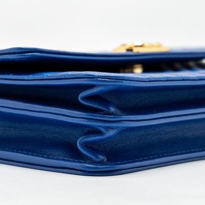 Chanel Boy Clutch with Chain  Chervon Lambskin Blue