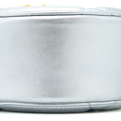 Chanel 19 Round Clutch With Chain Goatskin Silver Multicolour hardware