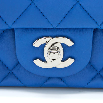 Chanel Mini Square Flap Bag Lambskin Blue