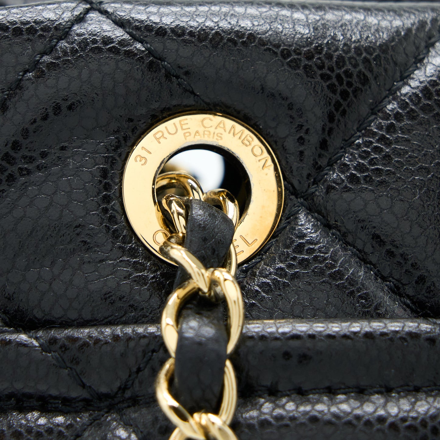 Chanel Matelasse Chain Tote Bag Caviar Black
