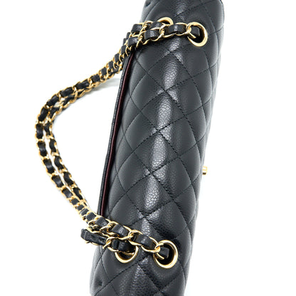 Chanel Medium Classic Double Flap Bag Caviar Black  (Microchip)