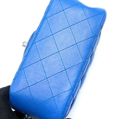 Chanel Mini Square Flap Bag Lambskin Blue