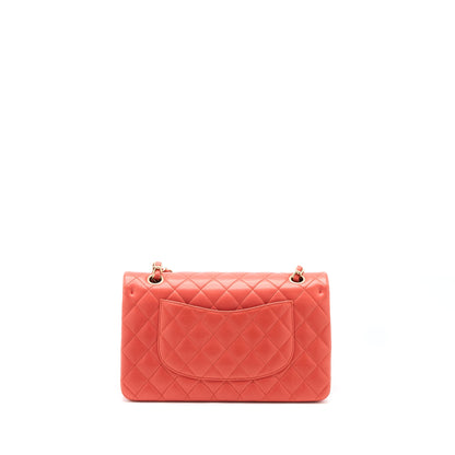 Chanel Medium Classic Double Flap Bag Lambskin Coral Brushed