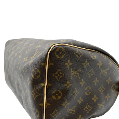 LOUIS VUITTON Speedy 35 Monogram Canvas Satchel Bag Brown