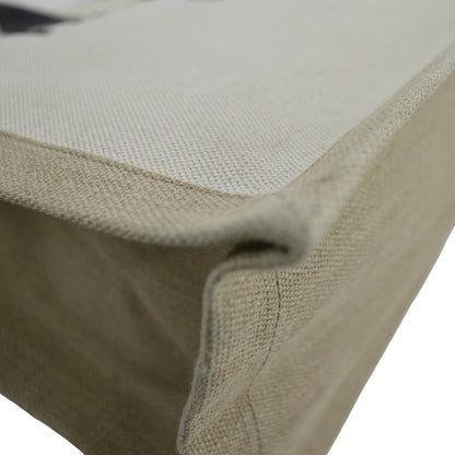 YVES SAINT LAURENT Rive Gauche Small Linen Leather Tote Griege