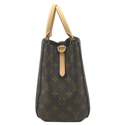 LOUIS VUITTON Montaigne MM Monogram Canvas Shoulder Bag Brown