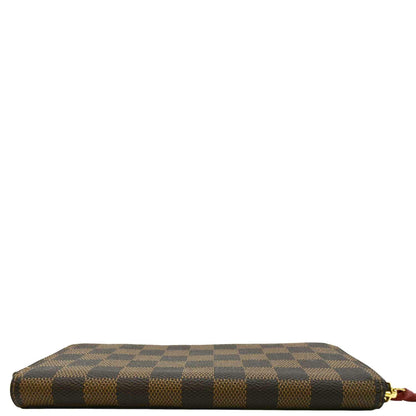 LOUIS VUITTON Clemence Damier Ebene Zippy Wallet Brown