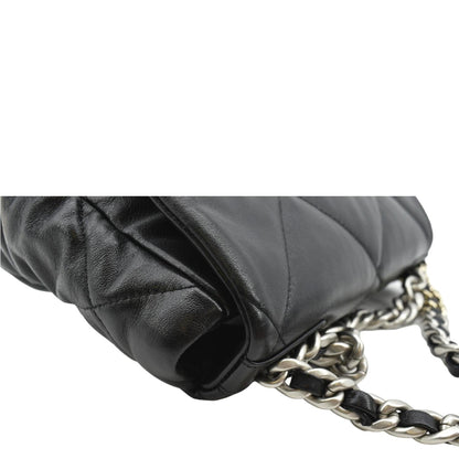 CHANEL 19 Small Flap Quilted Lambskin Leather Shoulder Bag Black - Final Sale